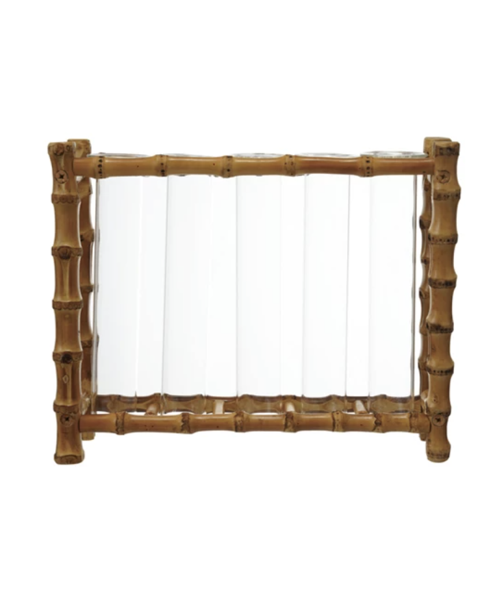 Bamboo Test Tube Rack