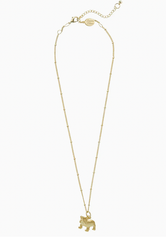 Dainty Gold Bulldog Necklace