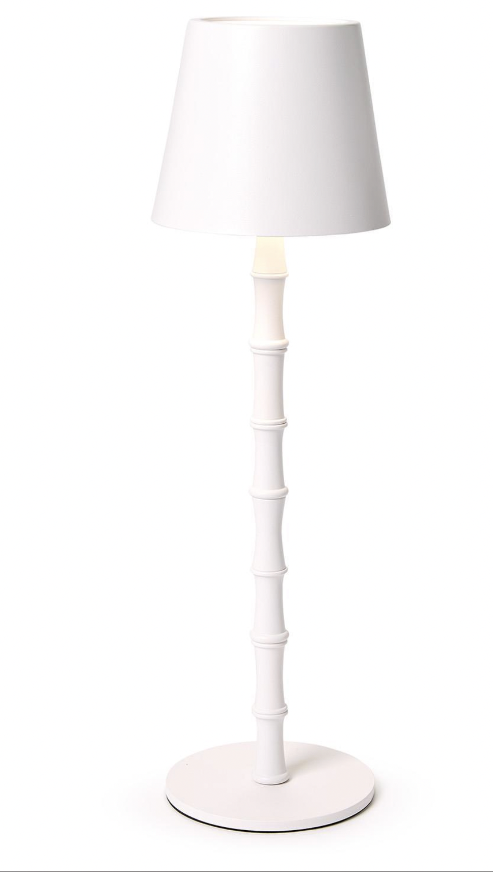 LED Portable Cordless White Bamboo Table Lamp in GB