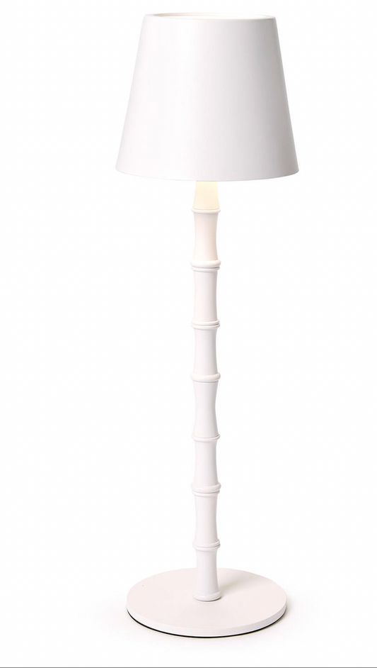 LED Portable Cordless White Bamboo Table Lamp in GB