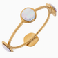 White Pearl Gold Bangle Bracelet
