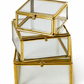 Brass and Glass Set of 3 Decorative Nesting Trinket Boxes