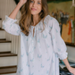 Blue Lucy Ruffle Long Sleeve Nightgown
