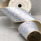 4" Shimmer Silver Glitter Ribbon