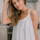 Blue Embroidered Tank Gown