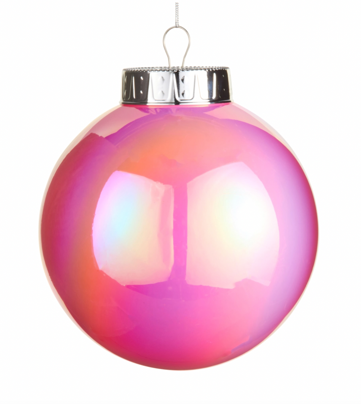 8" Iridescent Pink Ball Ornament