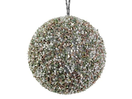 Bead Ball Silver Pink Green