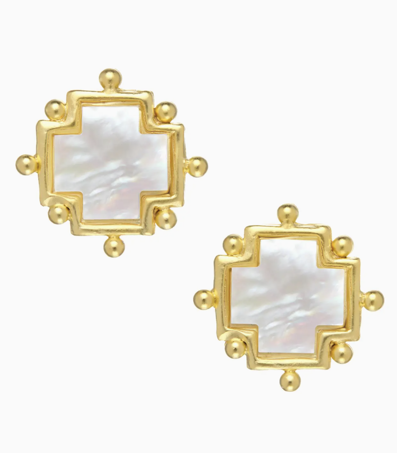 Mother of Pearl Cross Studs