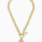 Handcast Gold Cross intaglio Toggle Necklace