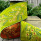 4" Faux Velvet Yellow Aster Ribbon