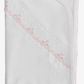 Baby Girl White Smocked Pink Picot Edge Blanket