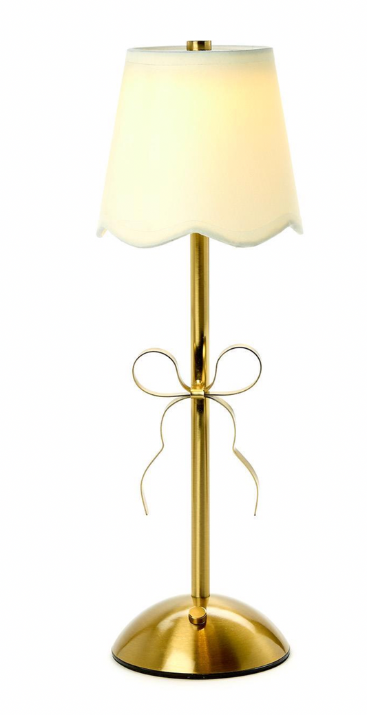 LED Portable Cordless Gold Bow Table Lamp in Gift Box