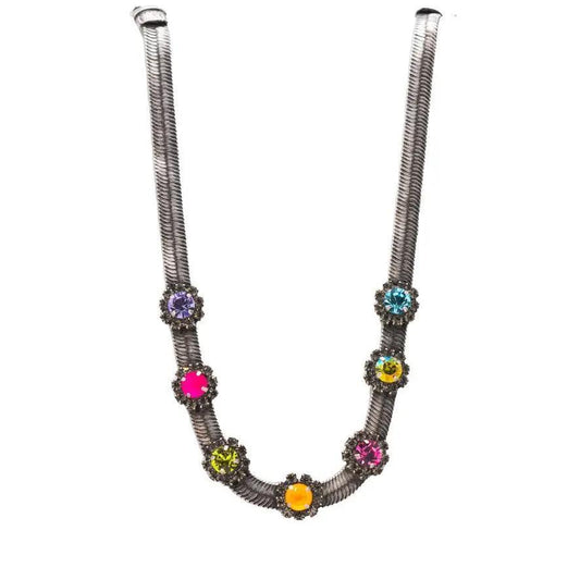 Kristen Necklace in Antique Silver Rainbow