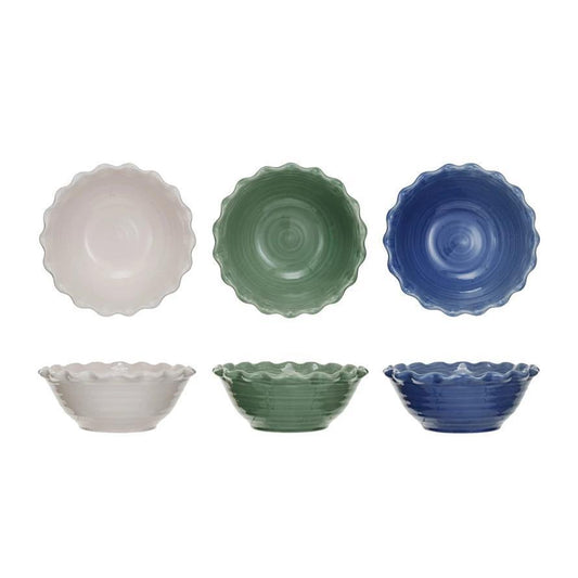 10" Stoneware Scalloped Bowl