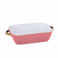 Salmon Ceramic Small Rectangular Baker