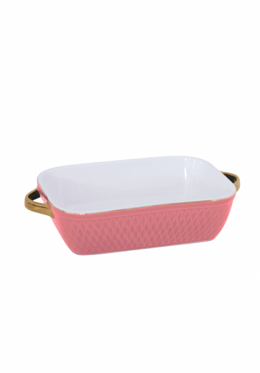 Salmon Ceramic Small Rectangular Baker