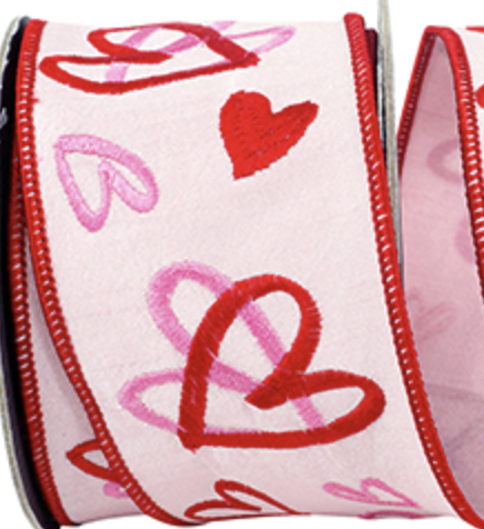 Hearts Tangled Embroidery Ribbon
