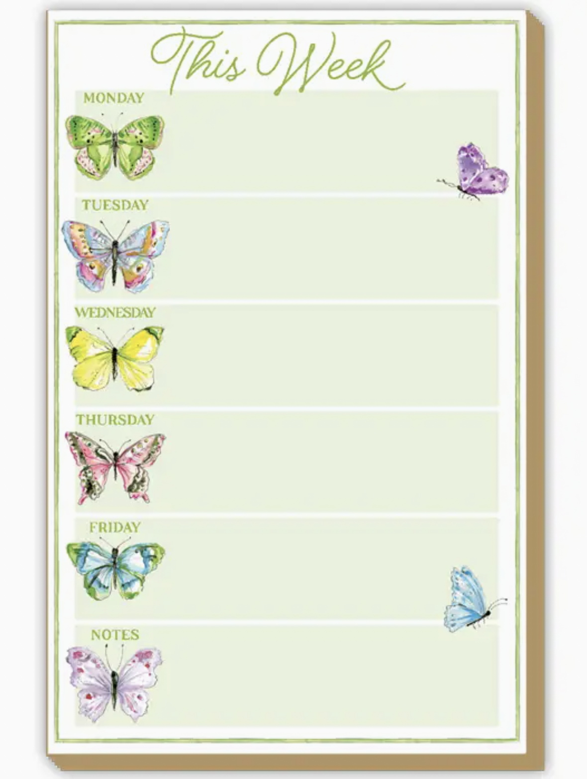 Colorful Butterflies Weekly Notepad