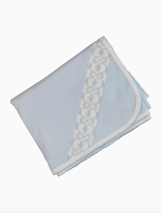 Baby Blue Smocked Blanket