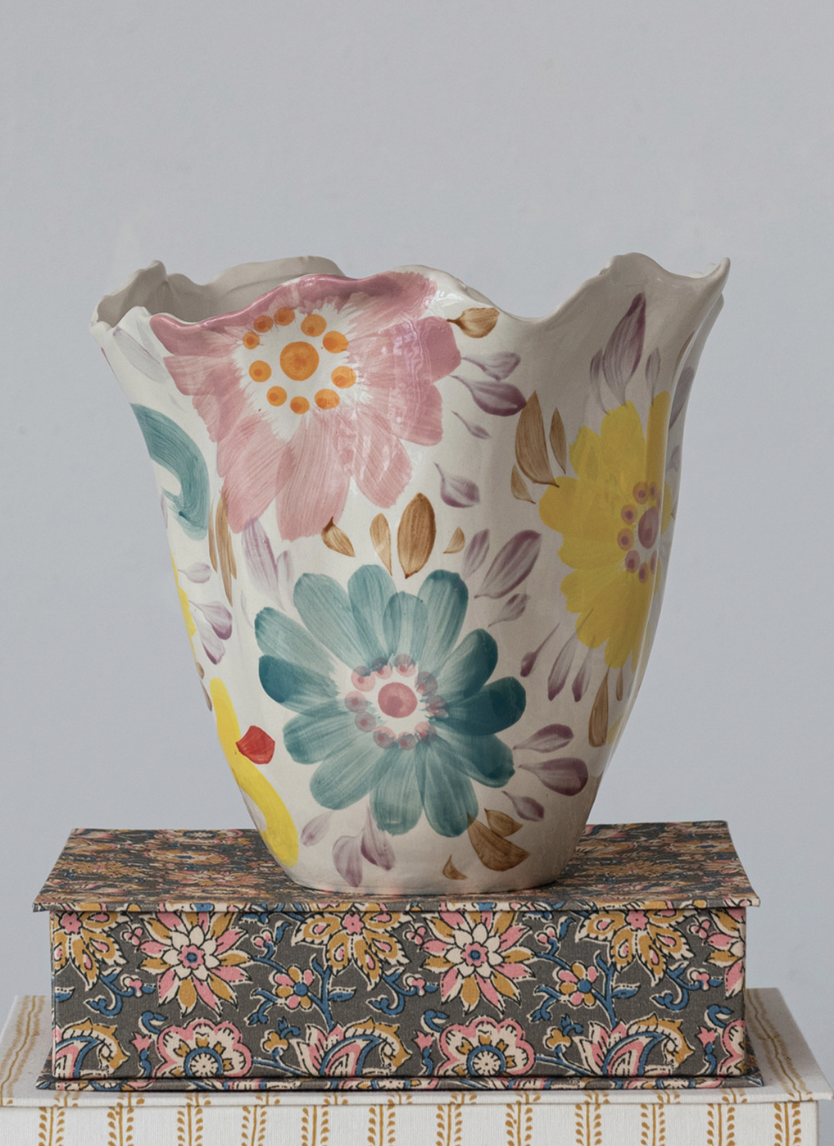 Ruffled Floral Vase