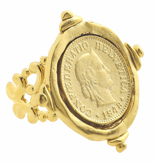 Gold Coin Adjustable Ring