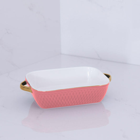 Salmon Ceramic Small Rectangular Baker