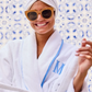 Women's French Blue Long Signature Robe