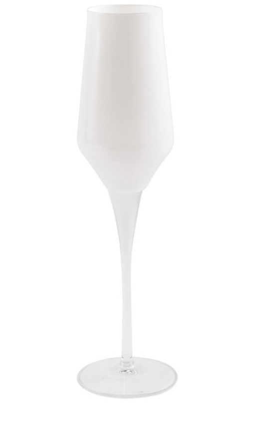 Contessa White Champagne Glass