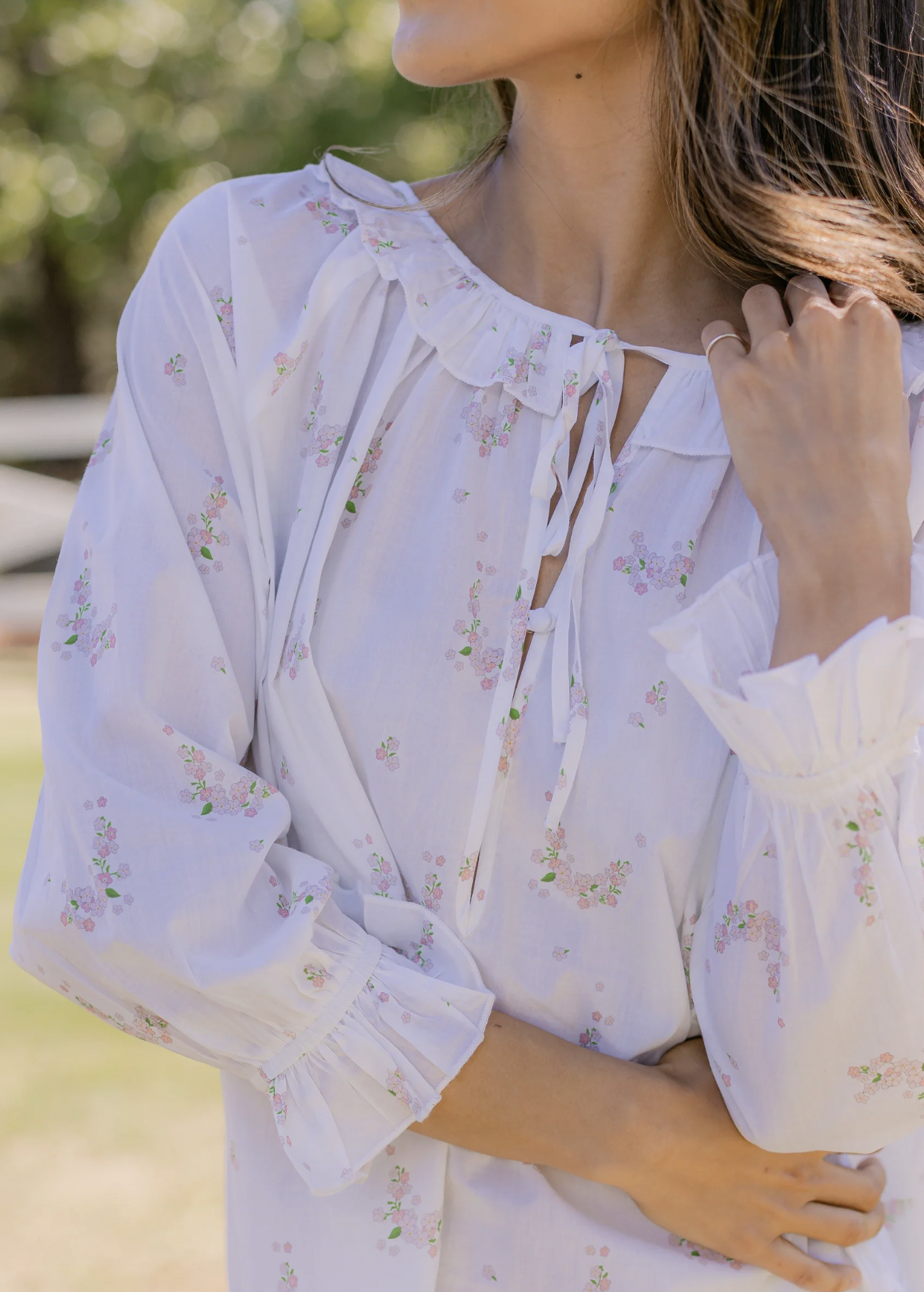 Pink Lucy Ruffle Long Nightgown