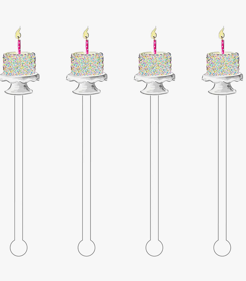 Happy Birthday Sprinkle Acrylic Stir Stick