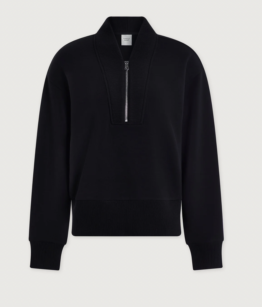 Sally Half Zip Sweat in Black