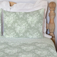 Sage Toile White/Blue King Quilt