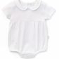 Paty Organic Cotton Onesie with Peter Pan Collar Pleated Front Blue