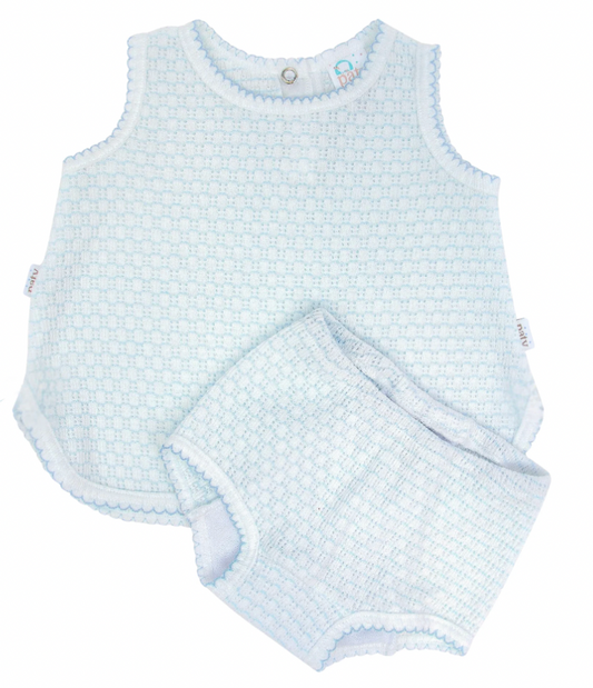 Paty Blue Pinstripe Diaper Set