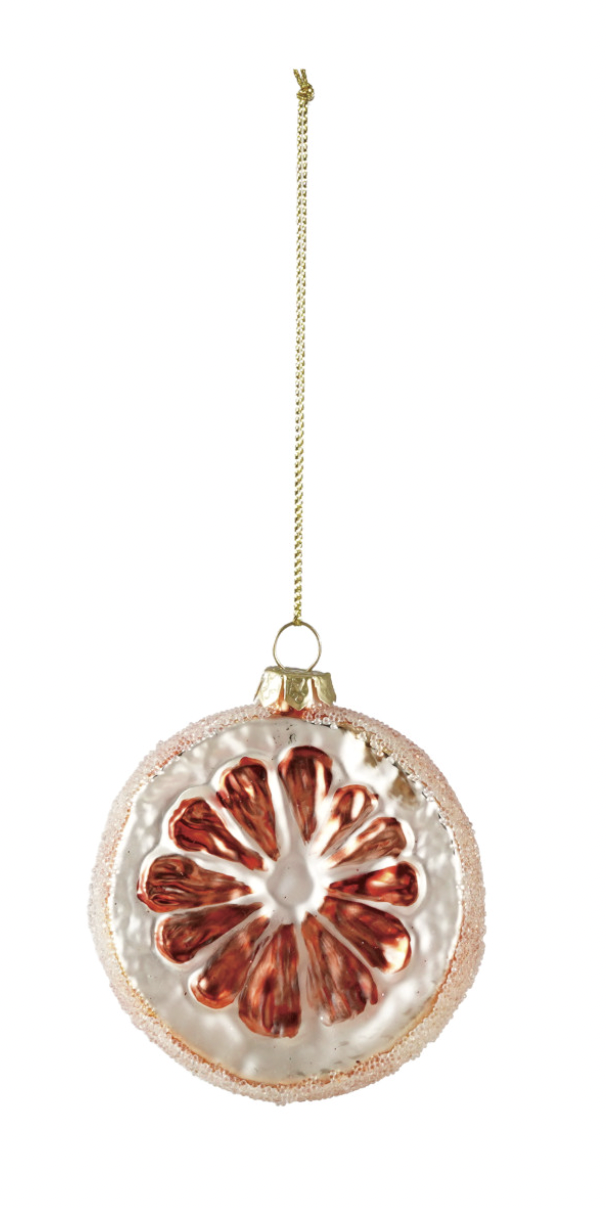 Glass Orange Slice Ornament