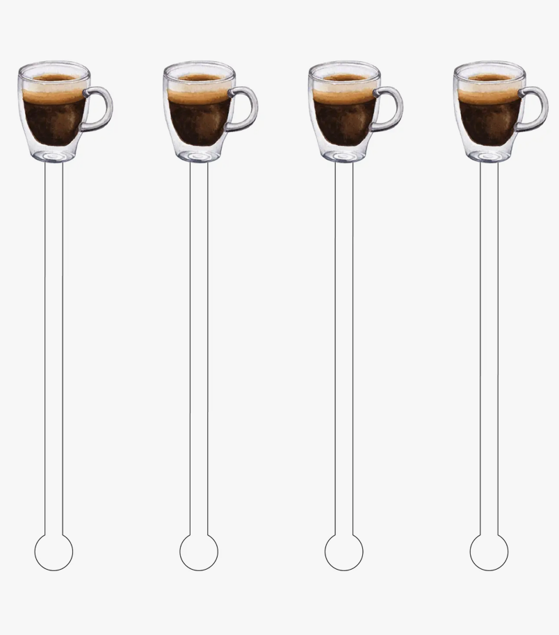 Black Coffee Acrylic Stir Sticks