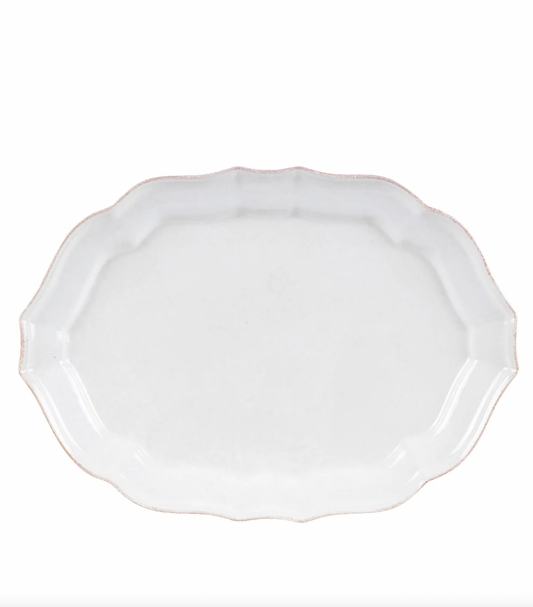 White Impressions Oval Platter