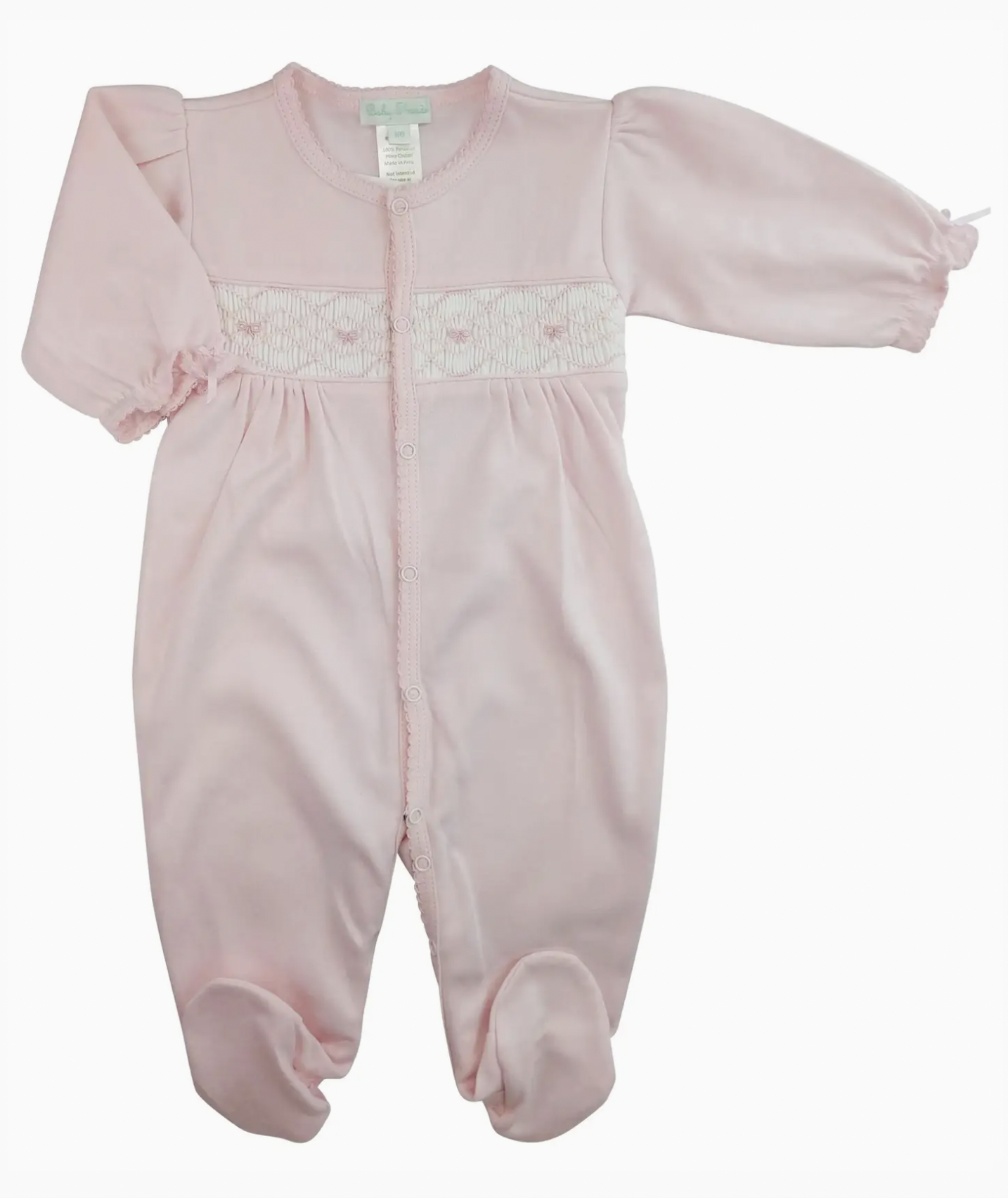 Pima Smocked Bow Footie