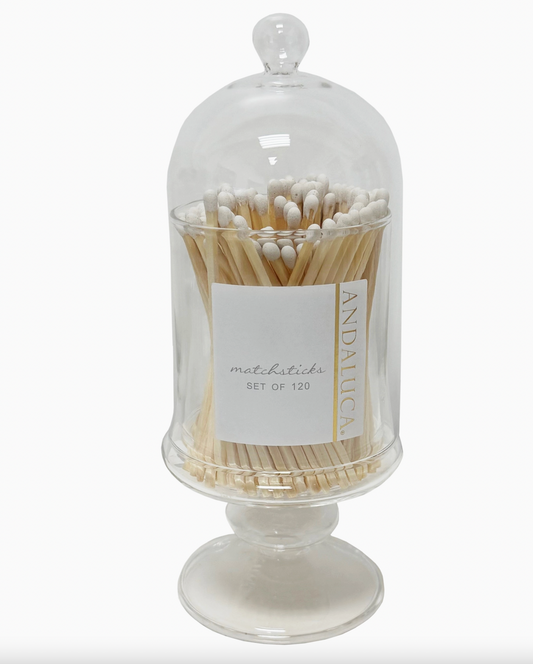 Tall Glass Jar with Matches