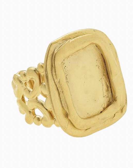 Handcast Gold Adjustable Ring