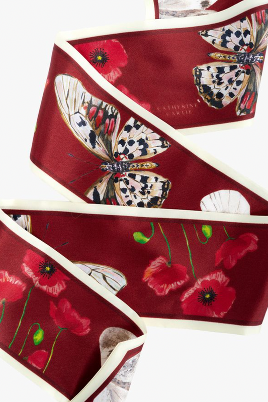 CC Crimson Silk Ribbon Scarf
