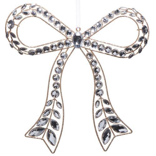 Clear Jeweled Bow Ornament