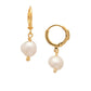 Pearl Huggie Hoop Earrings