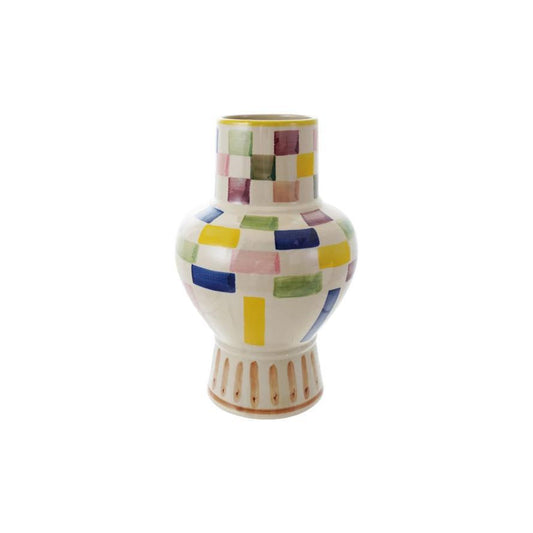 Hand Painted Checked Vase