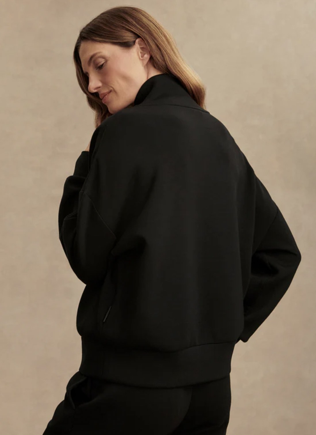 Hawley Half Zip Sweat in Black