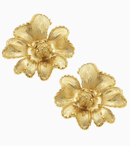 Marigold Flower Stud Earring