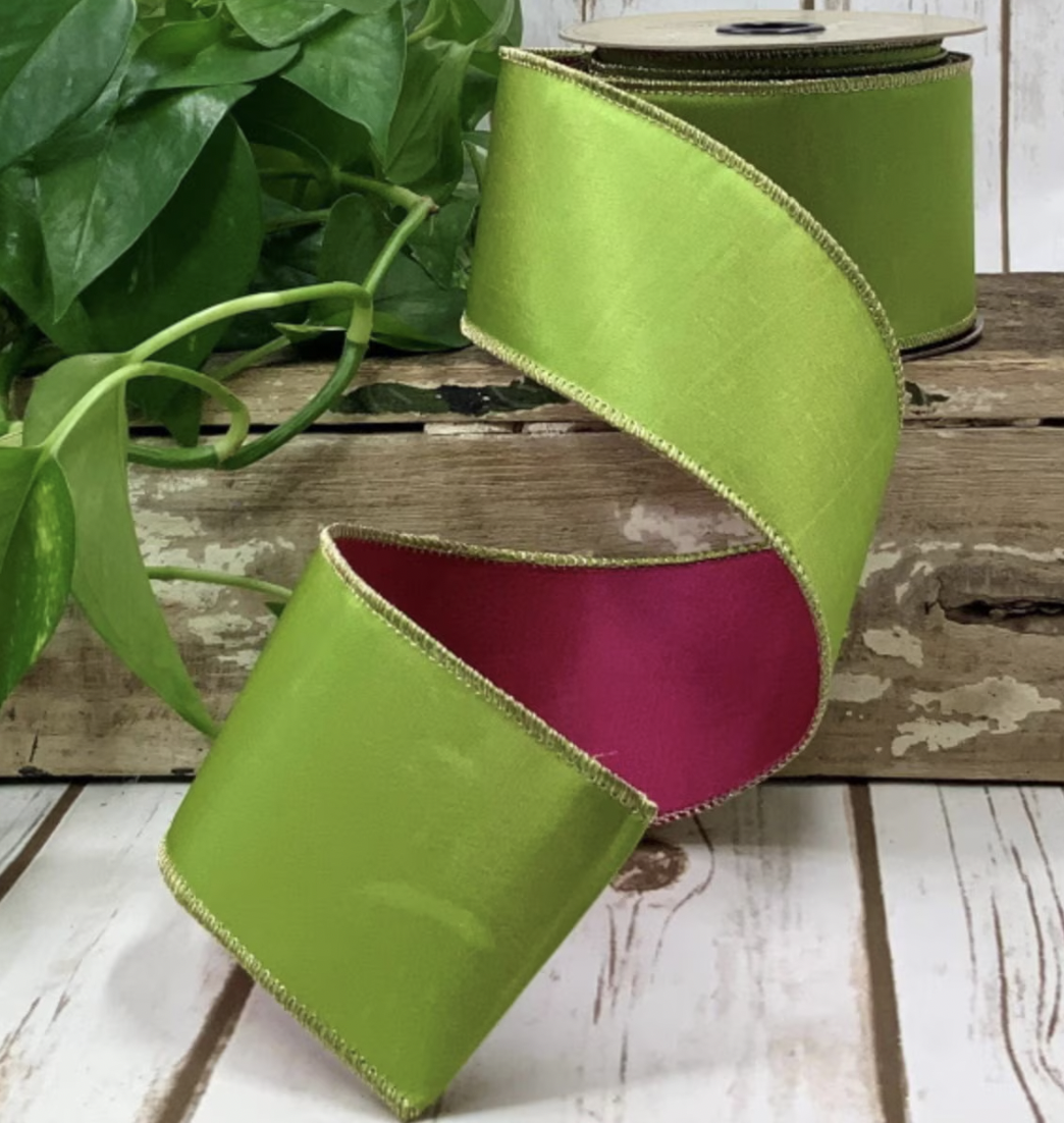 2.5" Double Sided Hot Pink/Green Apple