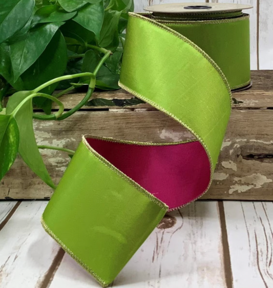 2.5" Double Sided Hot Pink/Green Apple