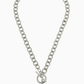 Silver Cross Front Toggle Necklace