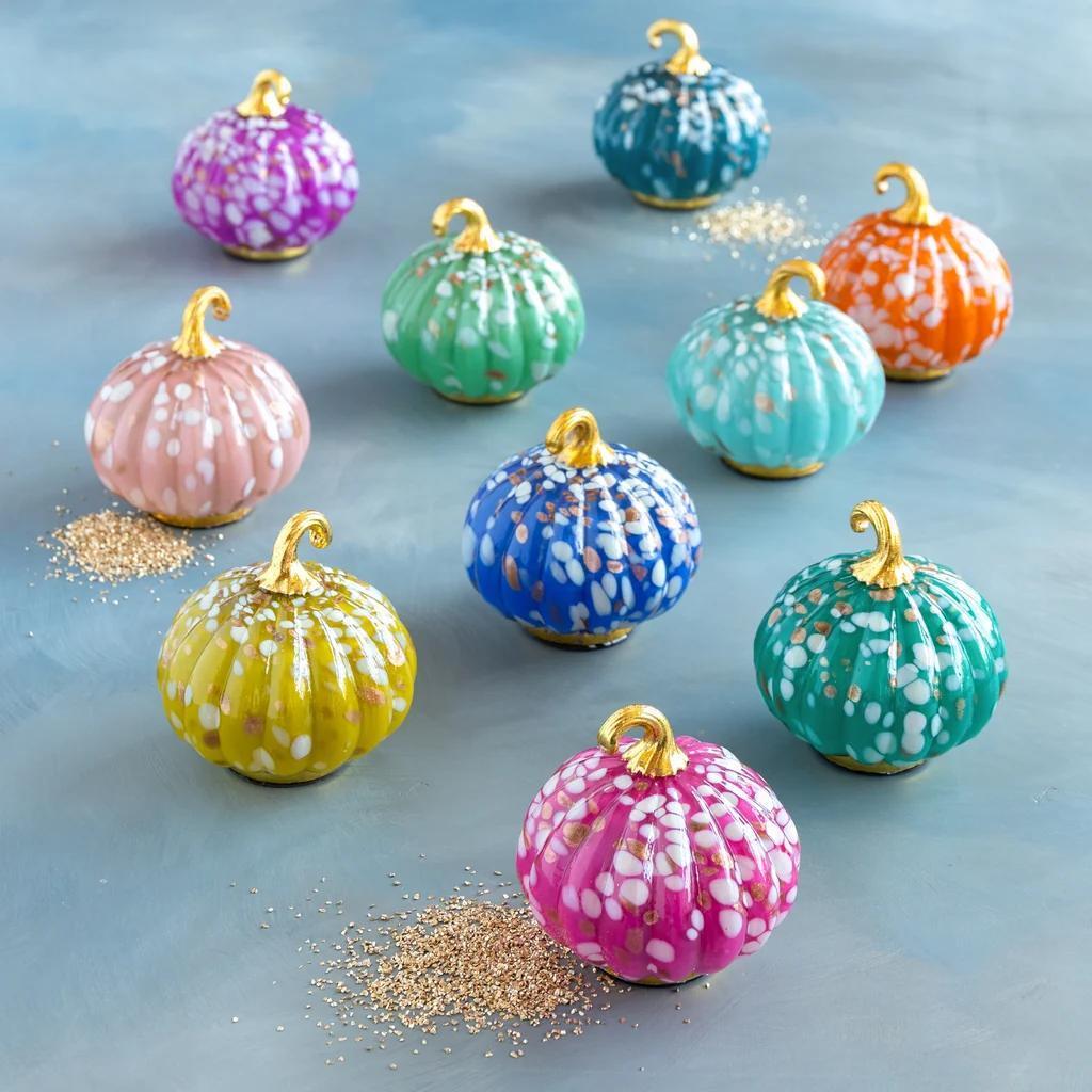 Glitter Gourd Glass Pumpkin